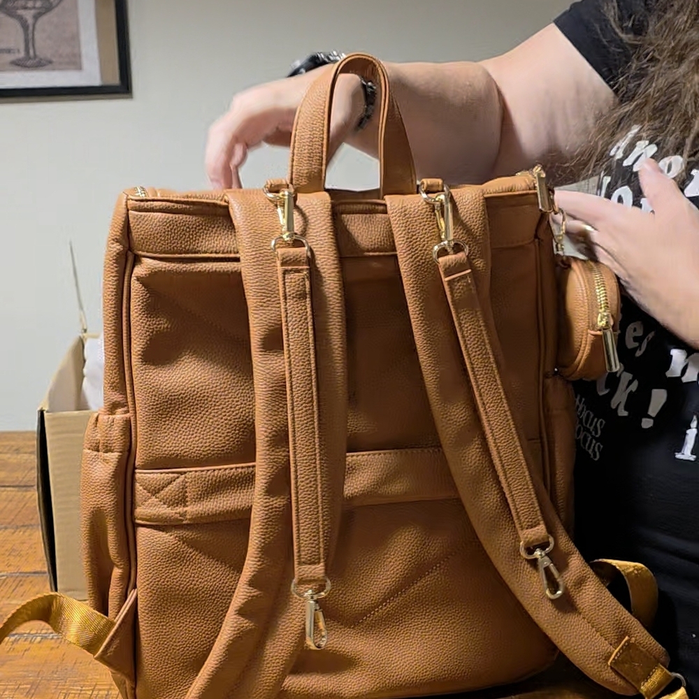 Tan Leather Backpack - Picture 2 of 10